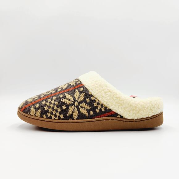 Deer Stags Men's Brown Knit Pattern Faux Fur Lined Lodge Slippers Size XL / 13 - Picture 6 of 8